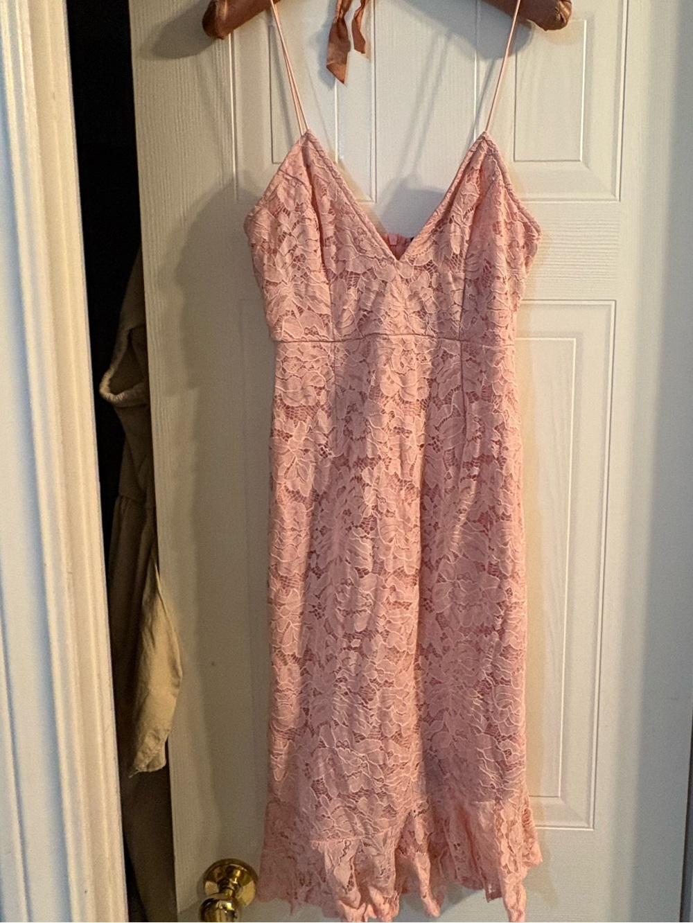 Pink Lace Slip Dress - Women’s dress